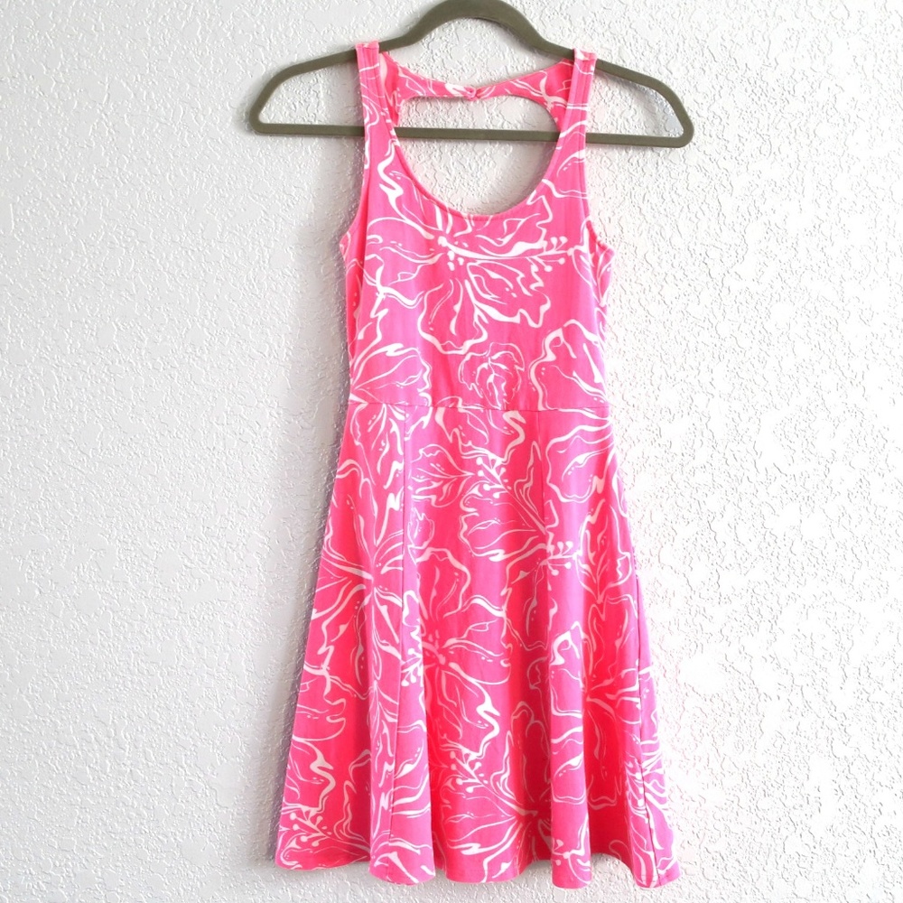 So Hot Pink Skater Dress With Cutout Size Small